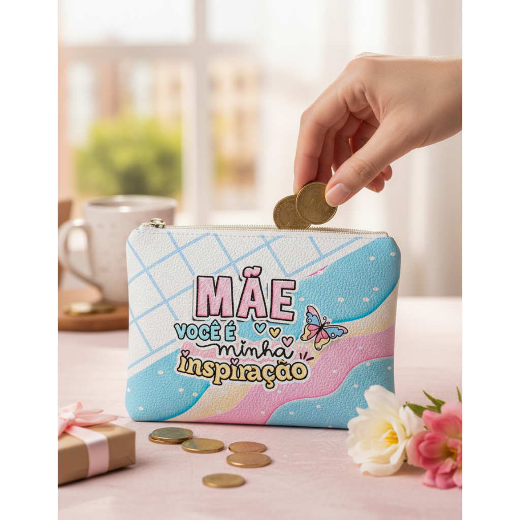 50 unid - Porta Moeda Personalizado Dia das Mães 13x10 | Necessaire Mãe | Lembrancinha Presente Criativo em Oferta na Shopee