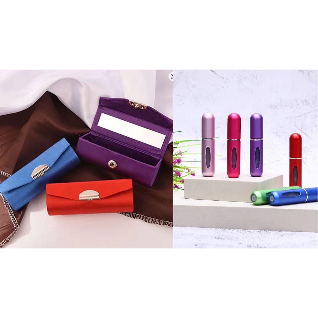 Kit 2 Mini Frascos Porta Perfume Recarregável 5ml Portátil Frasco Frasquinho Amostra Perfumes Viagem Férias Passeio