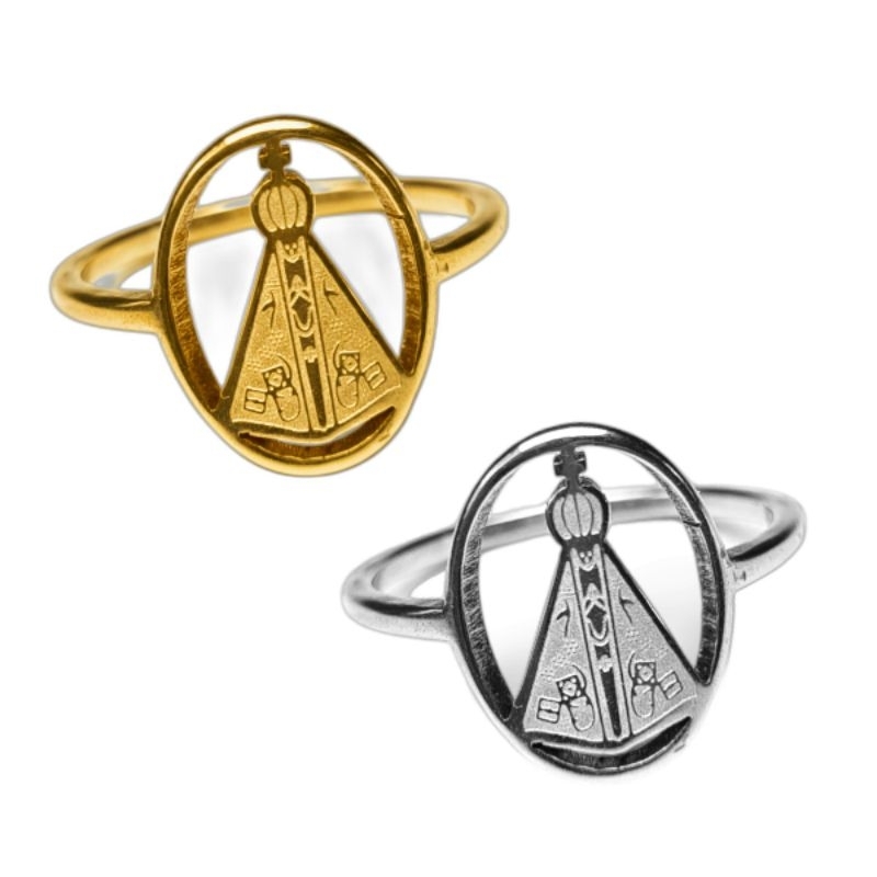 Anel Nossa Senhora Aparecida Aço Inox Dourado Prateado Antialérgico Fé e Proteção em Oferta na Shopee