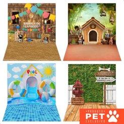 Painel Fundo Fotográfico Pet Shop em Tecido Cenário 1,20x1,70m