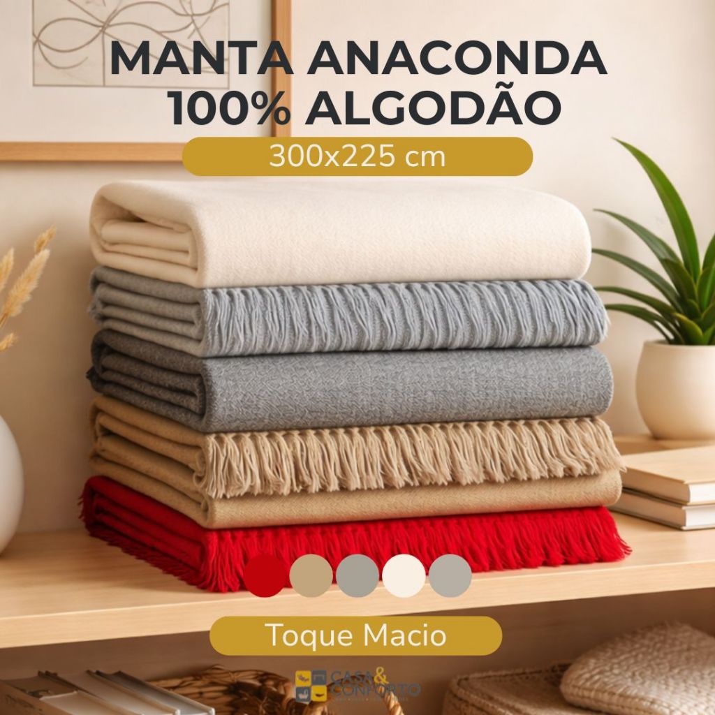 Manta Anaconda 300x225 cm 100% Algodão Capa para Sofá Luxo Tipo Colcha Super King em Oferta na Shopee