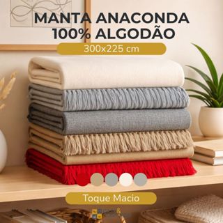 Manta Anaconda 300x225 cm 100% Algodão Capa para Sofá Luxo Tipo Colcha Super King em Oferta na Shopee