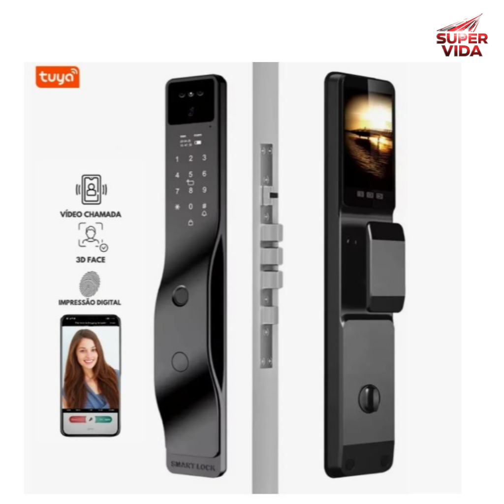 Fechadura Inteligente Aitek Alpha-211 Reconhecimento Facial e App Tuya