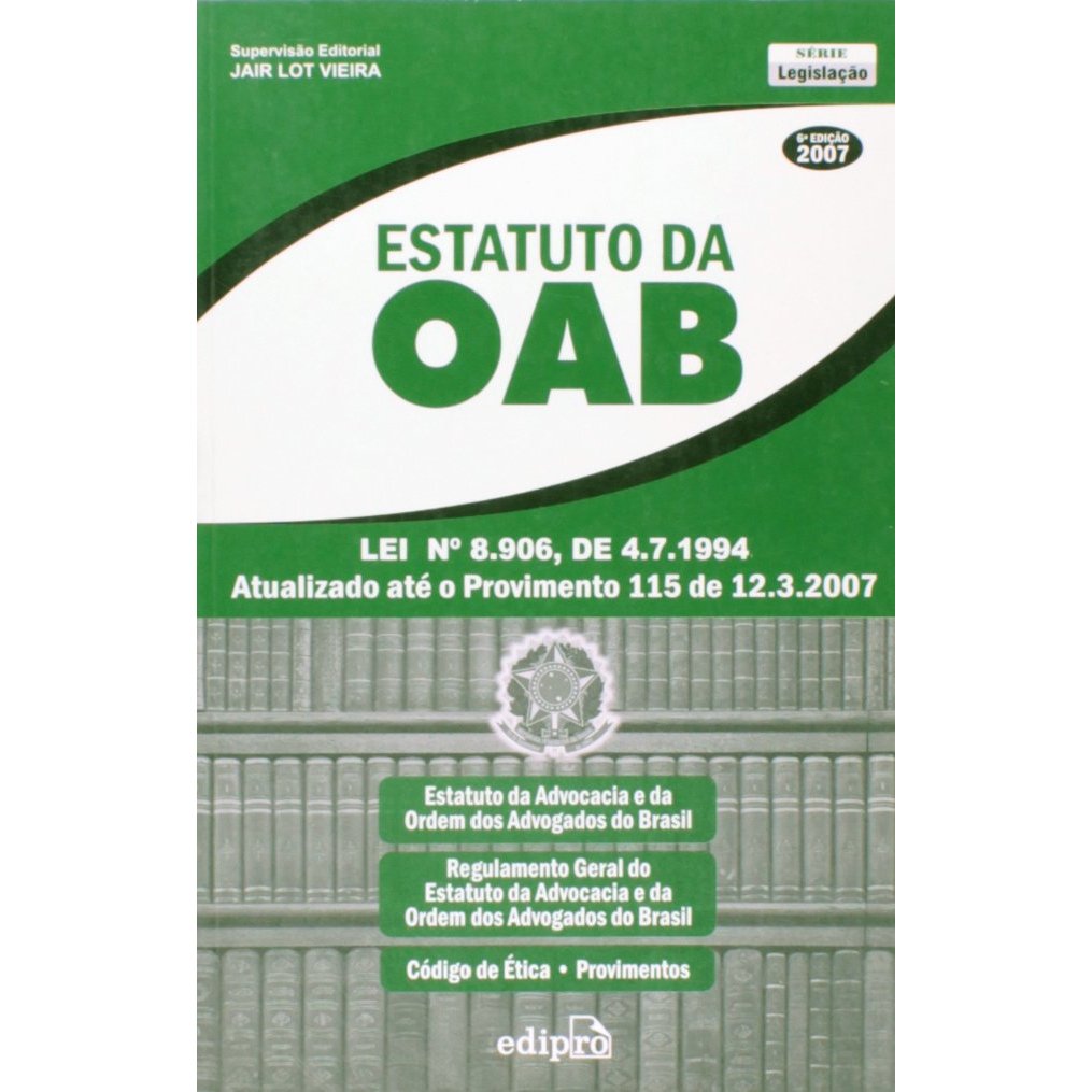 Livro Estatuto da OAB - Lei N° 8.906