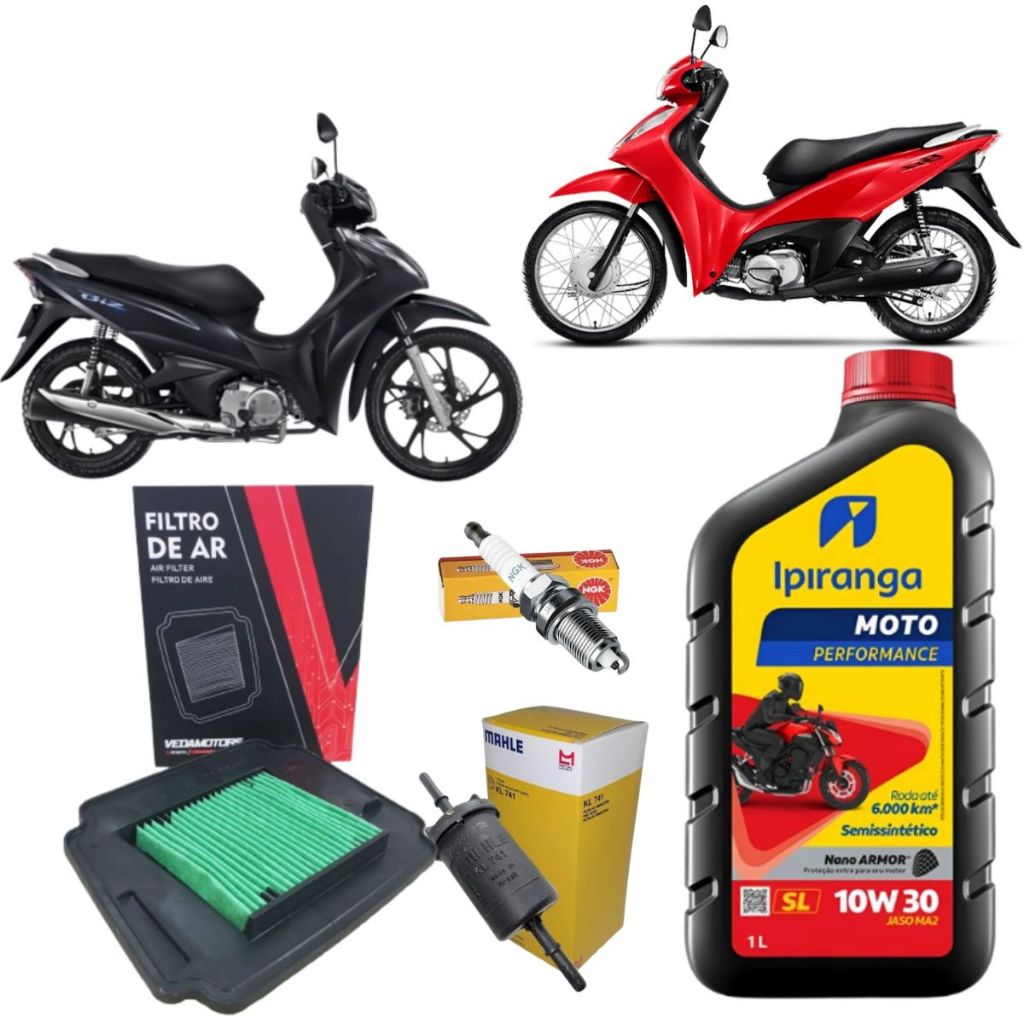 Kit Revisão Troca De Oleo E Filtros Vela NGK Honda Biz 125 Oleo 10w30 Semisintético Original em Oferta na Shopee