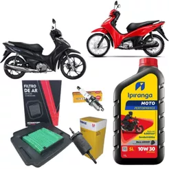 Kit Revisão Troca De Oleo E Filtros Vela NGK Honda Biz 125 Oleo 10w30 Semisintético Original