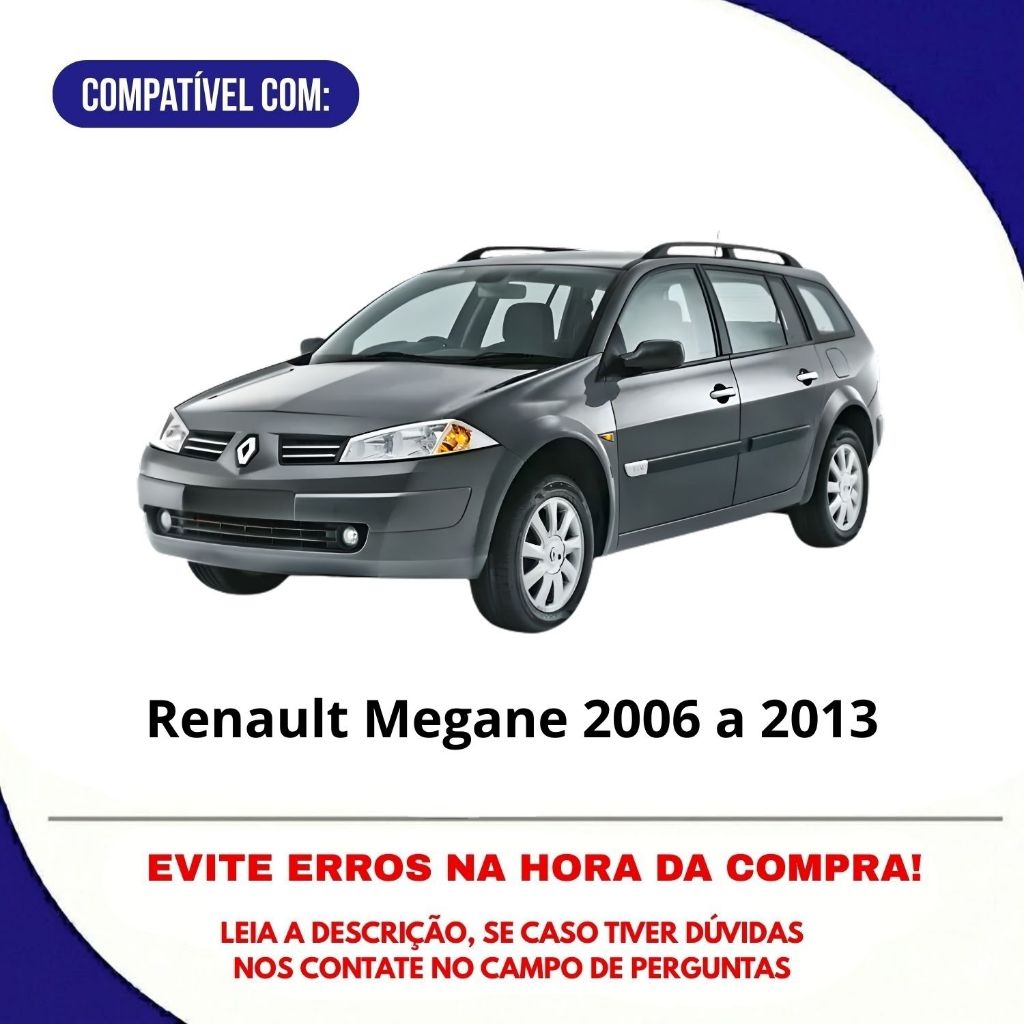 Lente Retrovisor Convexo Renault Megane 2006 a 2013 Sem Base — imagem 2 de 2