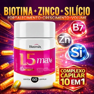 Biotina Queda de Cabelo Feminino Crescimento Capilar Vitamina Zinco Complexo B - 60 Cápsulas - L5max em Oferta na Shopee