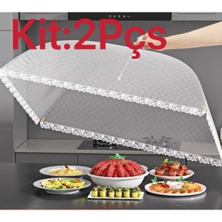 kit 2 peças Protetor Alimento Grande Tela Mosquiteiro Tule Higiene e Organização Cozinha em Oferta na Shopee