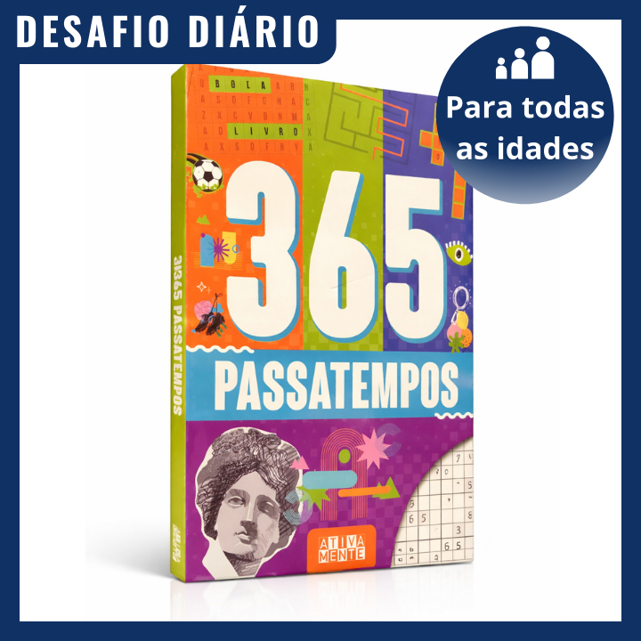Livro 365 Passatempos Desafio Diário Antiestresse Relaxa e Estimula a Mente em Oferta na Shopee