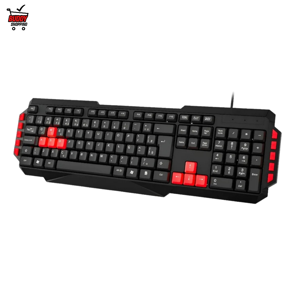 Teclado Gamer Multimidia ABNT2 USB ATE-E1072 Iluminacao LED Colorida PC Notebook Windows Mac Linux