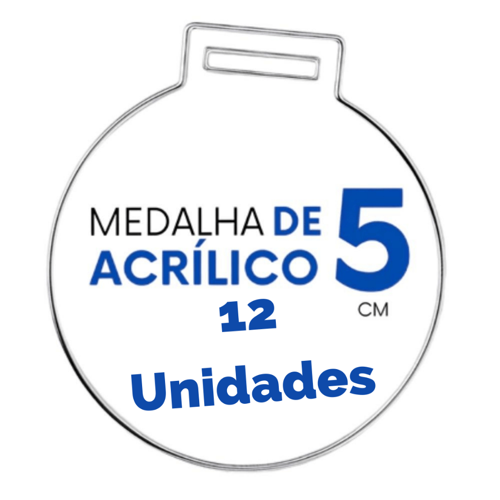 Kit Medalhas Acrílico Cristal 2mm Redonda Lisa 5cm 12 Unidades Kit Medalhas Acrílico Cristal 2mm Redonda Lisa 5cm 12 Unidades