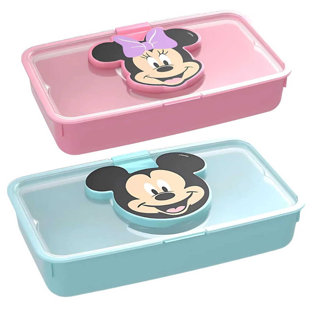 Porta lenço UMIDECIDO Minnie e Mickey Patrulha canina- rosa-azul-bebê enxoval- PLASUTIL