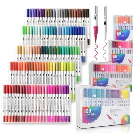 Caneta Marcadores de ponta dupla coloridos 80/100/120/Edição do Artista//Pintura em Aquarela