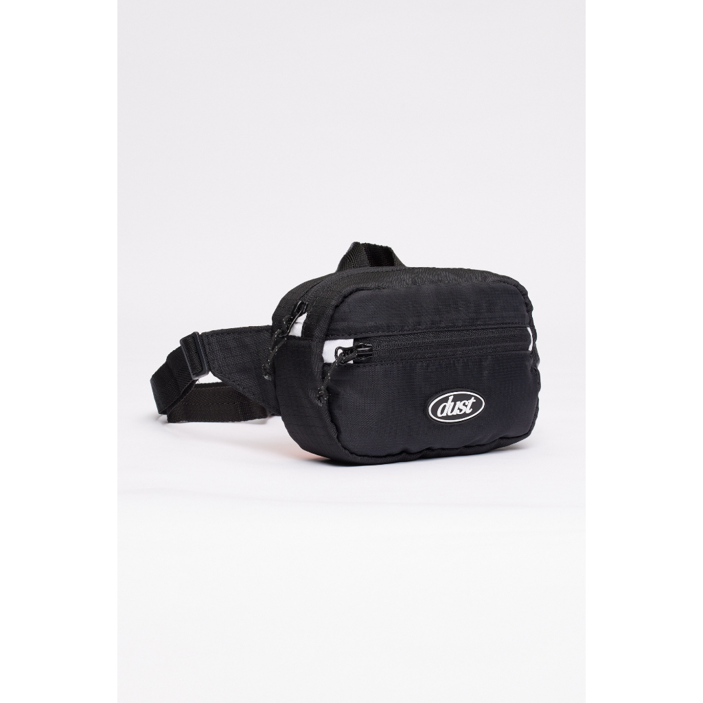 Bolsa Trasnversal Hip Bag Elipse Preta 100% Nylon Ripstop Streetwear Alta Resistência Compacta Dust Company