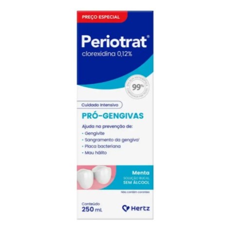 PERIOTRAT ENXAGUANTE BUCAL MENTA SEM ÁLCOOL 250ML