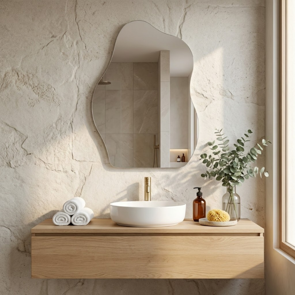 Espelho Corpo Inteiro Orgânico 06 Polido 70x50cm Decorativo Banheiro Quarto Sala de Estar em Oferta na Shopee