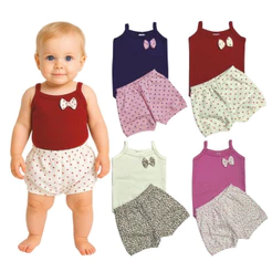 Conjunto Bebê - Body Alcinha com Lacinho - Shorts