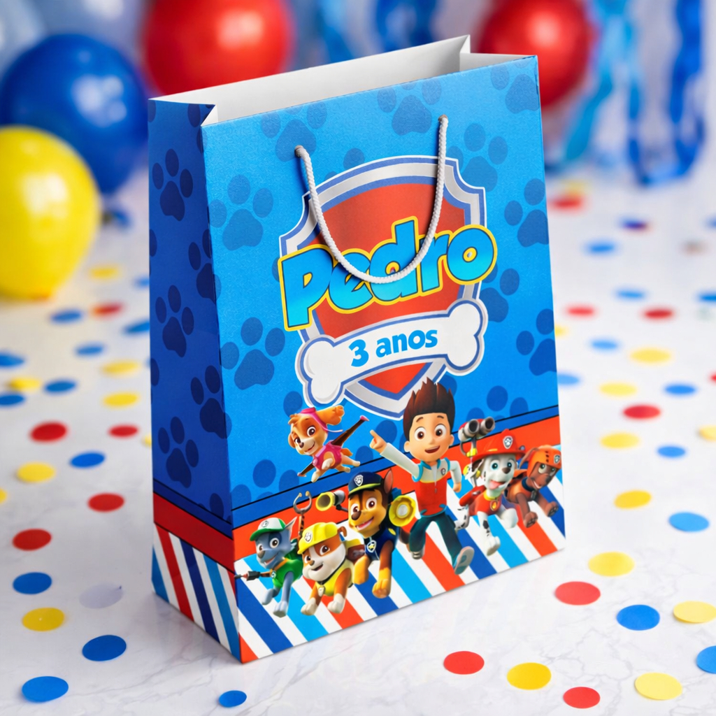 Sacolinhas Personalizadas - Patrulha Canina 1 - Lembrancinhas Infantil Premium com Nome e Idade - KIT PEGUE E MONTE em Oferta na Shopee