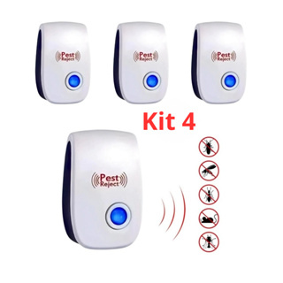 KIT 4 Repelente Eletrônico Ultrassônico Mosca Pernilongos Baratas Morcegos repele e Espanta Ratos em Oferta na Shopee