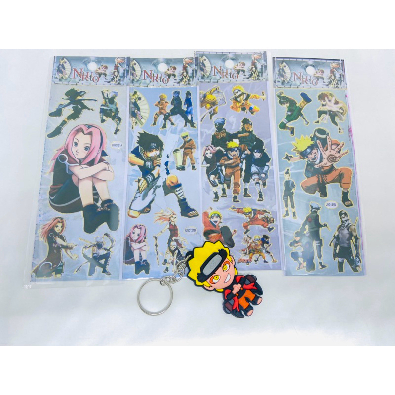 Kit 4 Adesivos/Sticker + chaveiro aleatório - Naruto
