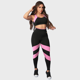 Conjunto Top Calça Fitness Feminina Tarelles em Oferta na Shopee