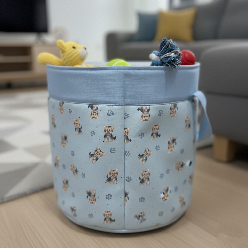 Cestinho Organizador Dog Médio com Alça Luxo Ideal para Brinquedos Acessórios com Variedade Estampas