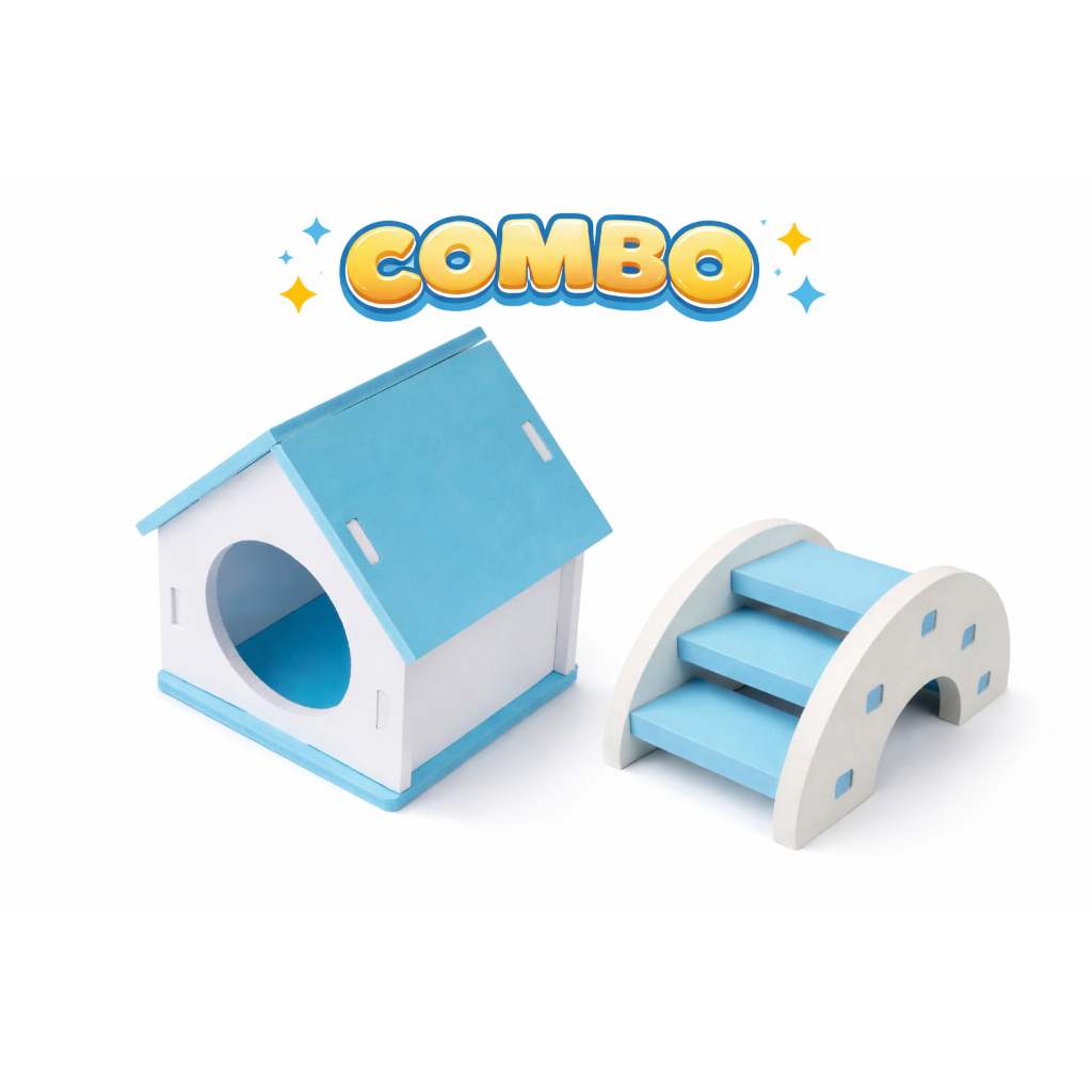 Casinha + Escada para Hamster | Toca Divertida para Roedores | Brinquedo Interativo