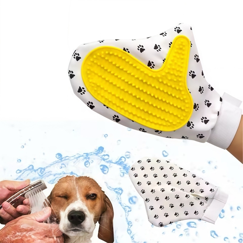 Kit 2 Luvas Massageadoras para Banho Pet Remove Pelos Limpeza Profunda e Massagem