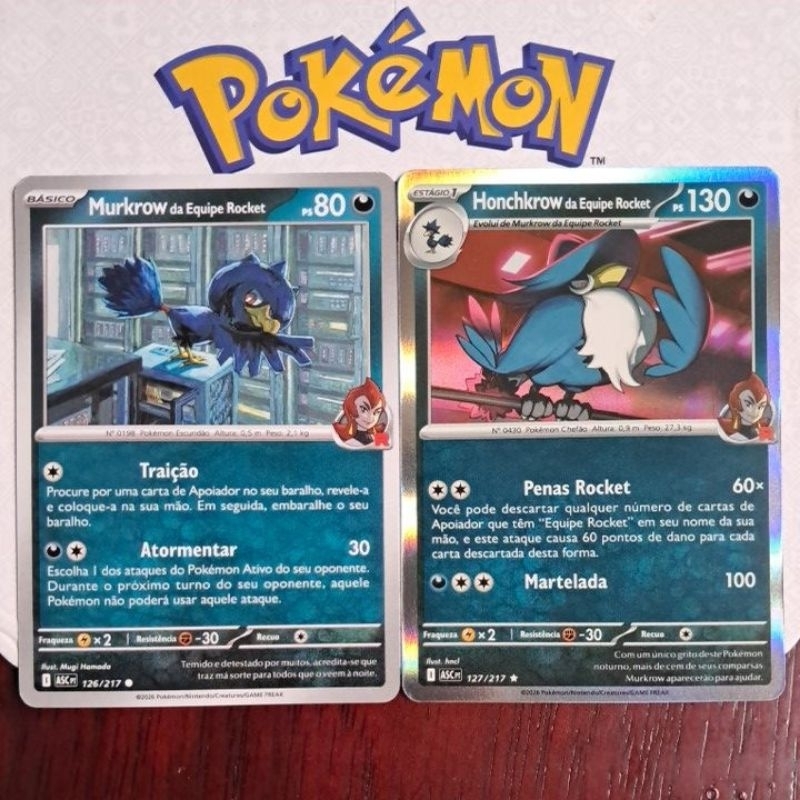 Carta Card Pokémon Murkrow Honchkrow Da Equipe Rocket Heróis Excelsos