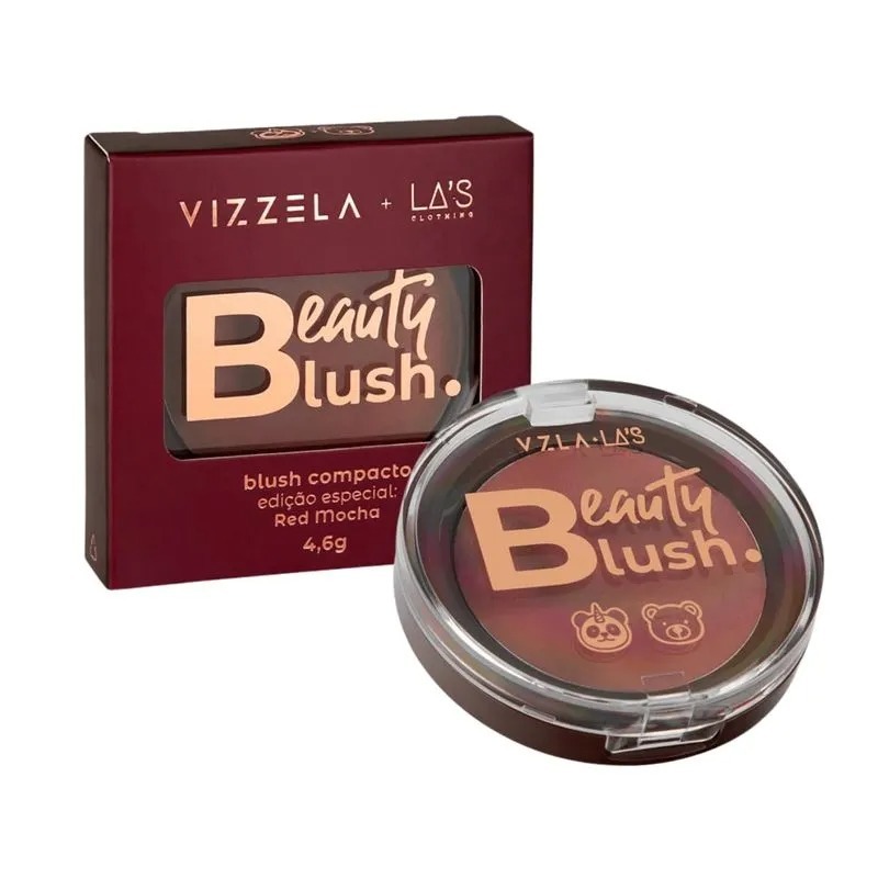 Vizzela Blush Compacto Beauty Red Mocha Vizzela + La's Edição Especial