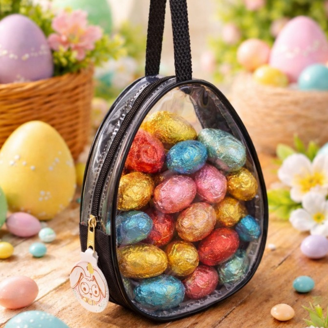 Bolsa Oval Nécessaire Ovo Páscoa / Escolha o Tema ou Transparente Total