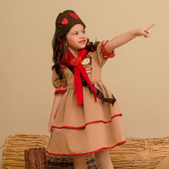 Fantasia Infantil Maria Bonita Roupa São João Quadrilha Roupa Xadrez Roupa de São João Feminina Look Junino