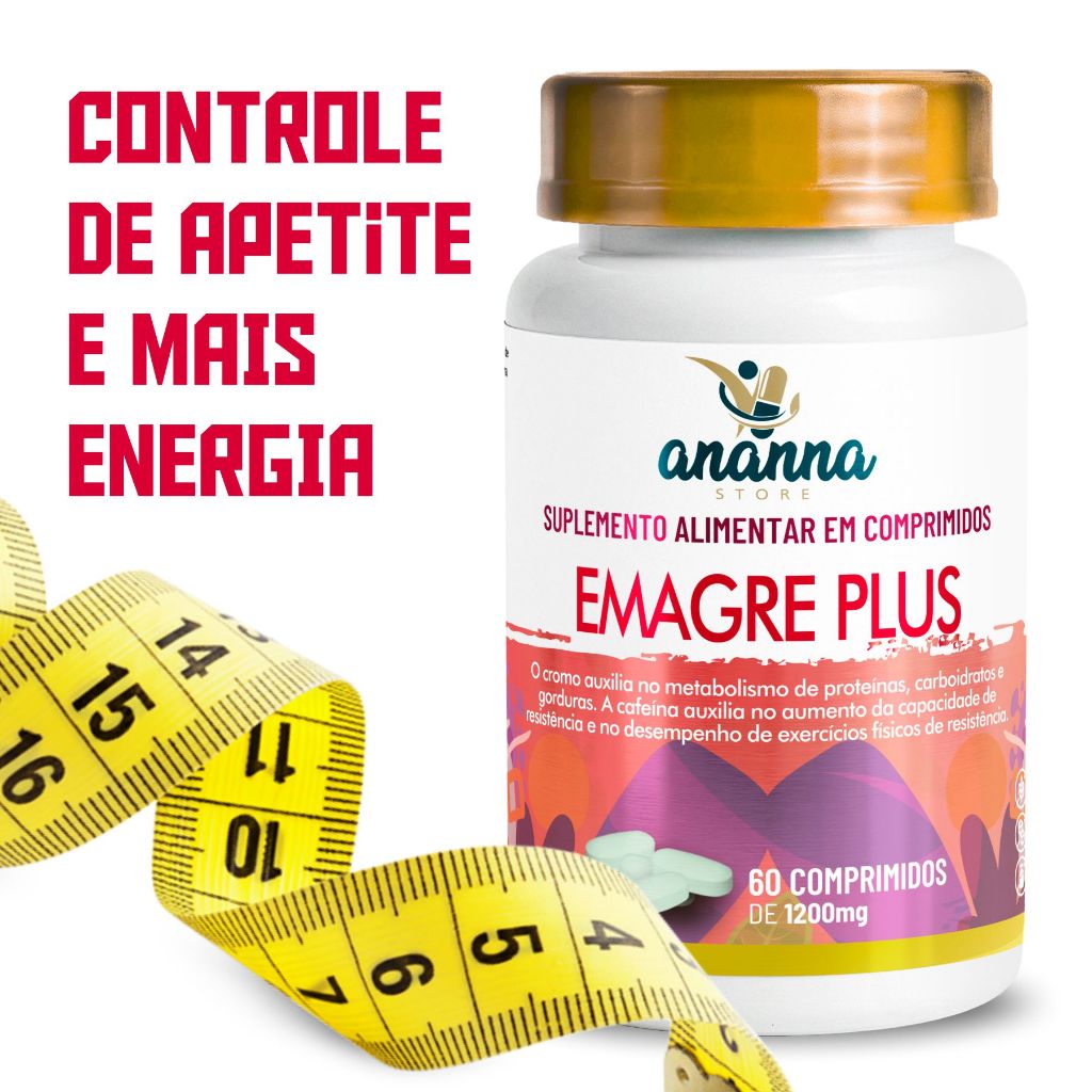 Kit Emagre Plus 60comp 1200mg com Extrato Cítrico Cafeina Cromo Premium