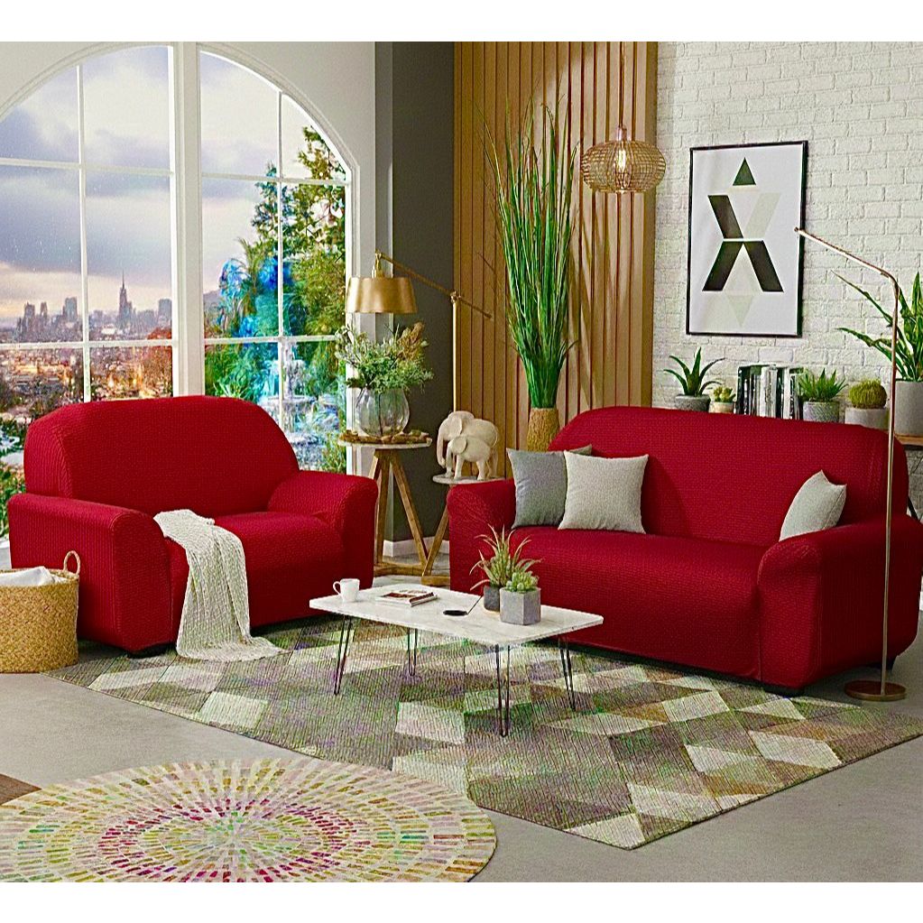 Kit capa para sofá 2 E 3 Lugares Coladinha Malha Gel Top Promoção