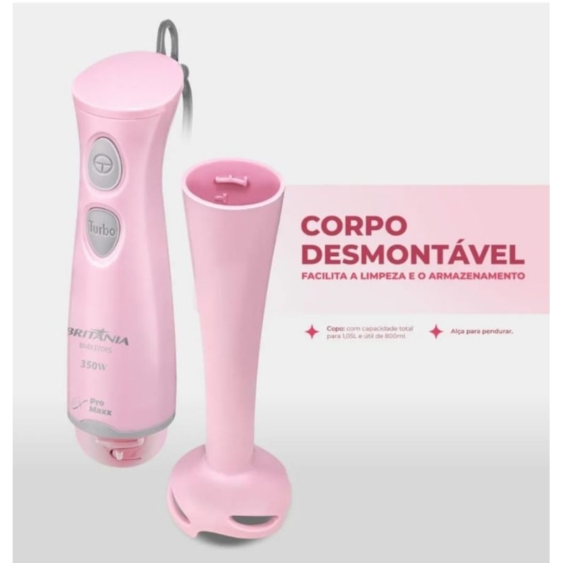 🌈 MIXER BRITÂNIA ROSA 350W COM JARRA 1L 127V🇮🇱✡️🇧🇷