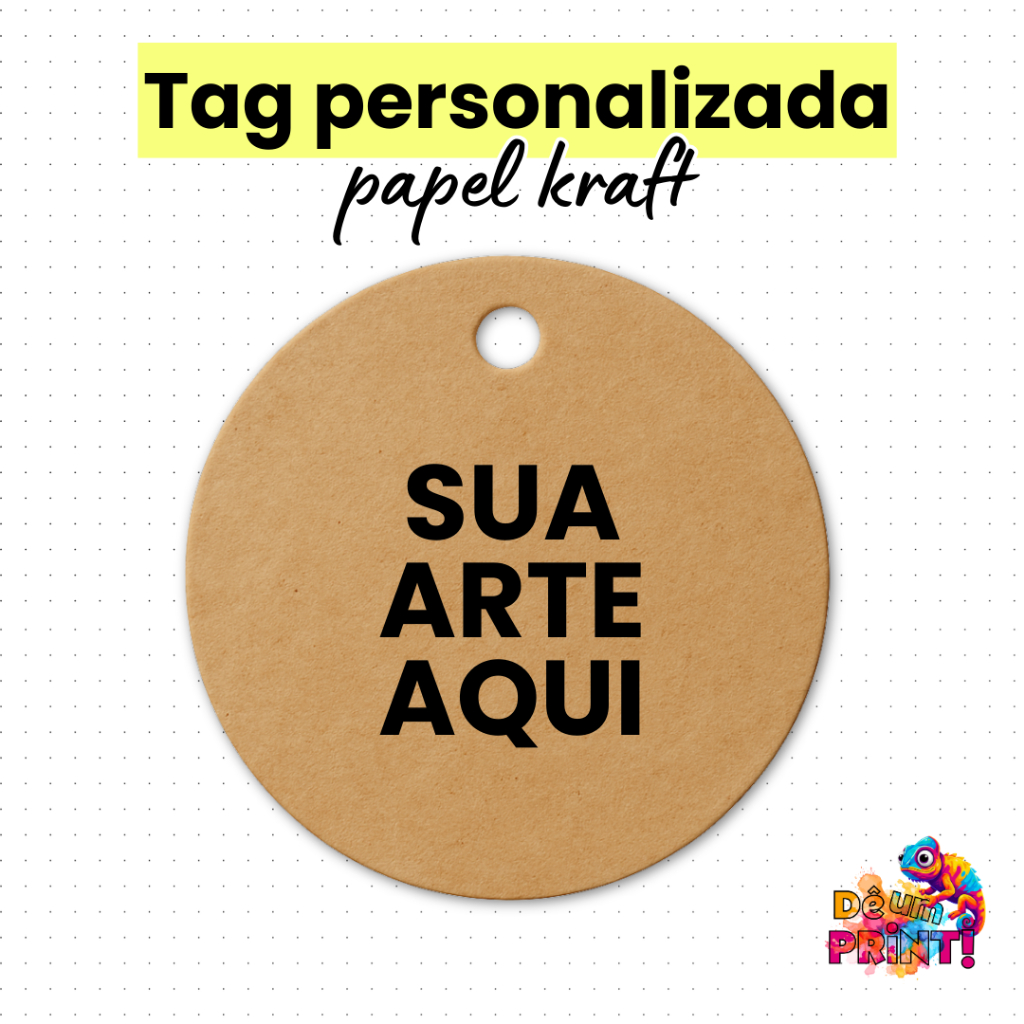 Tag etiqueta Kraft PERSONALIZADA com logo, arte ou frase teg em Oferta na Shopee