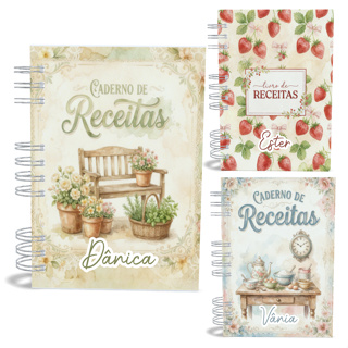 Caderno Receitas Livro Cozinha Personalizado com Nome Capa Dura Holográfica 200 Páginas A5 Mulher em Oferta na Shopee