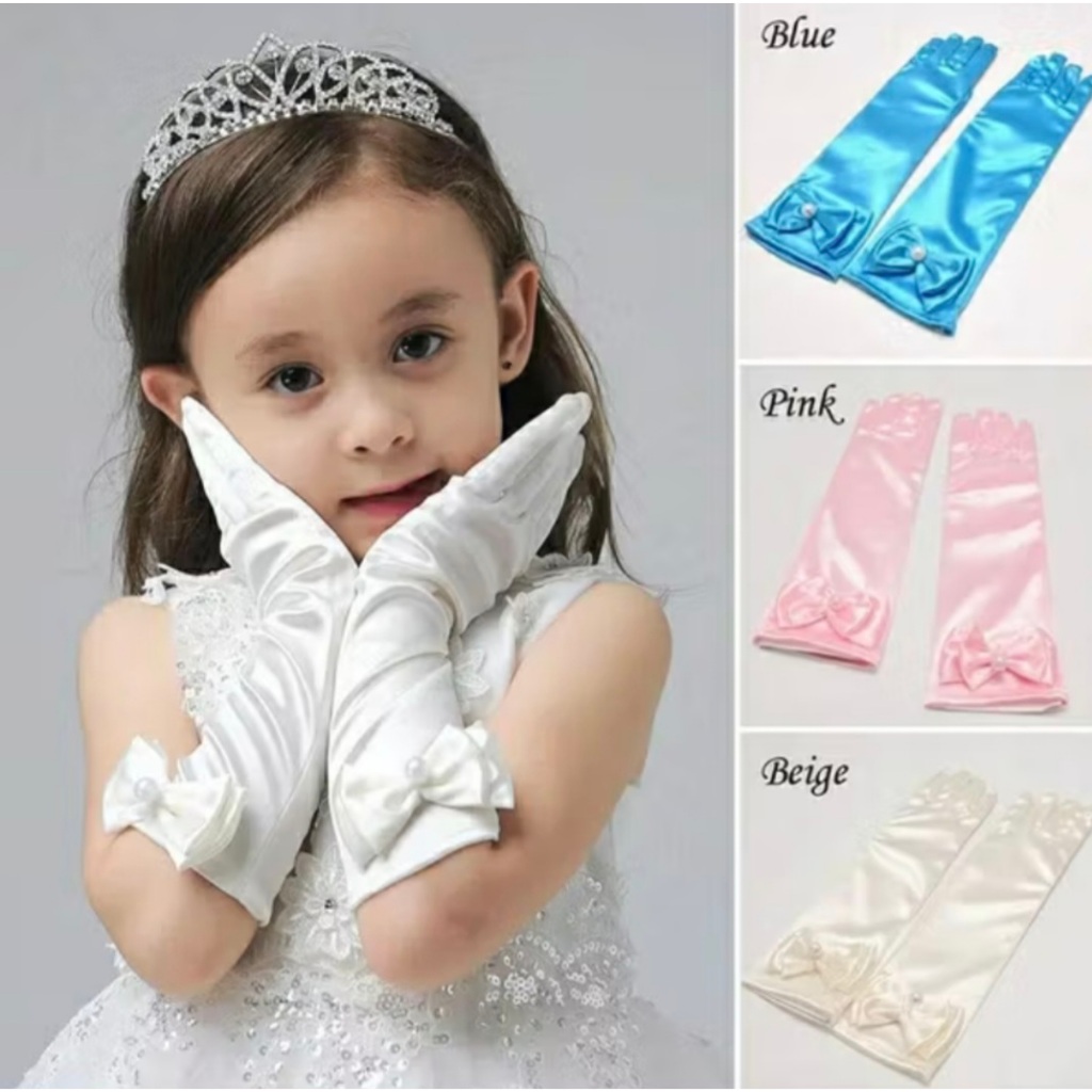 Luva Infantil Para Daminhas Princesa Batizados Casamento em Cetim