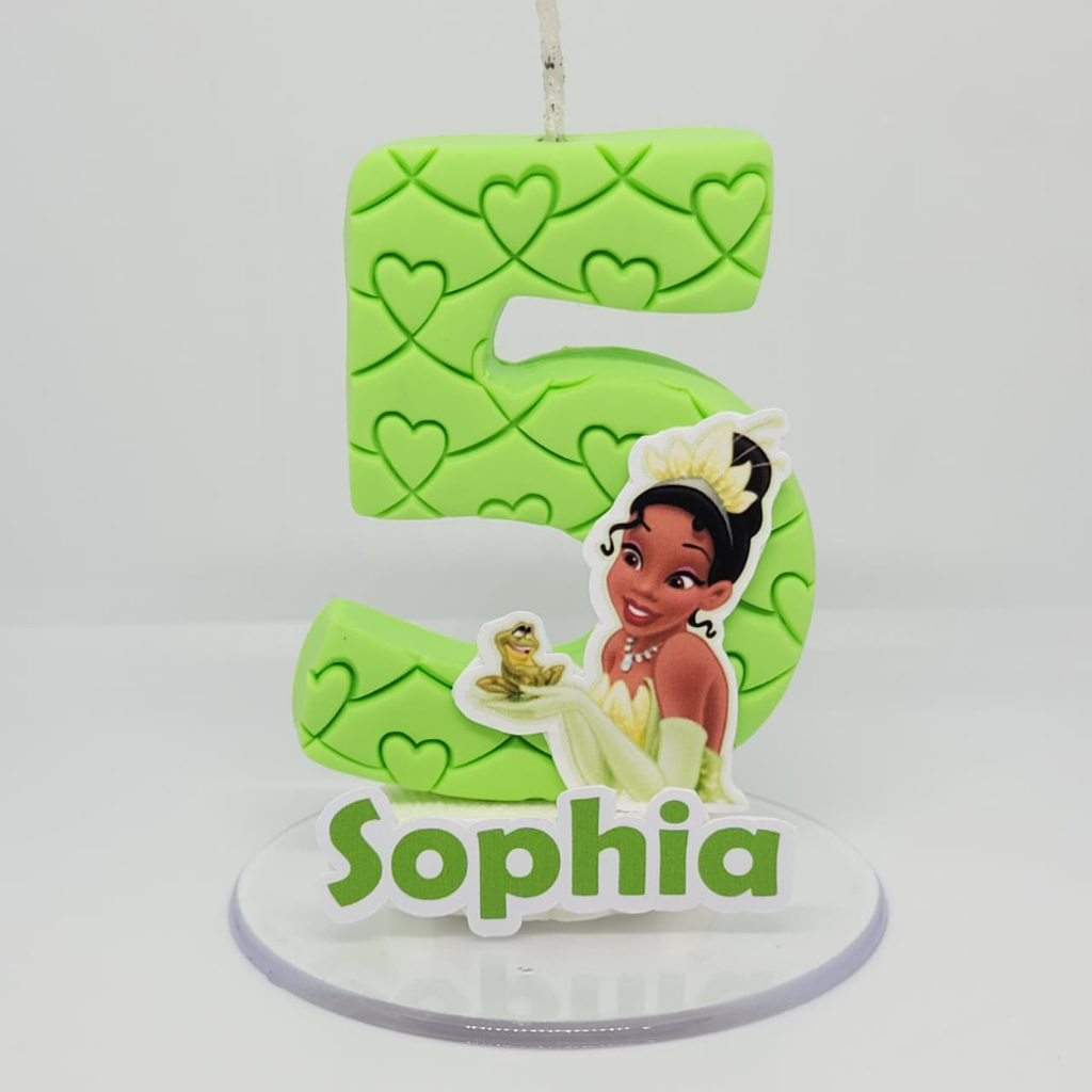 VELA PERSONALIZADA TEMA PRINCESA TIANA A PRINCESA E O SAPO VELA DE BISCUIT PARA FESTA DE ANIVERSÁRIO em Oferta na Shopee