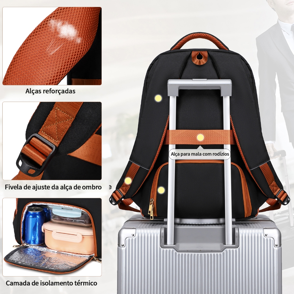 Mochila de Viagem 3 Peças Impermeável Reforçada Unissex — foto 3