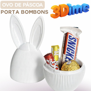 Porta Bombom Coelho 3D 17cm Páscoa | Lembrancinha Criativa Reutilizável | Kit 1, 2 ou 3 | 4 Cores em Oferta na Shopee