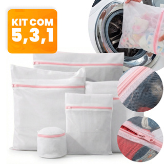 Kit 1, 3 ou 5 Unidades – Saco Protetor para Lavar Roupas Delicadas na Máquina 30x40cm em Oferta na Shopee