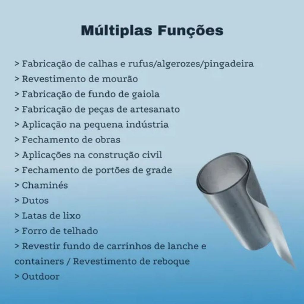 Bobina Chapa 20 Cm X 25 M Rolo Galvalume Calha Rufo — imagem 2 de 2