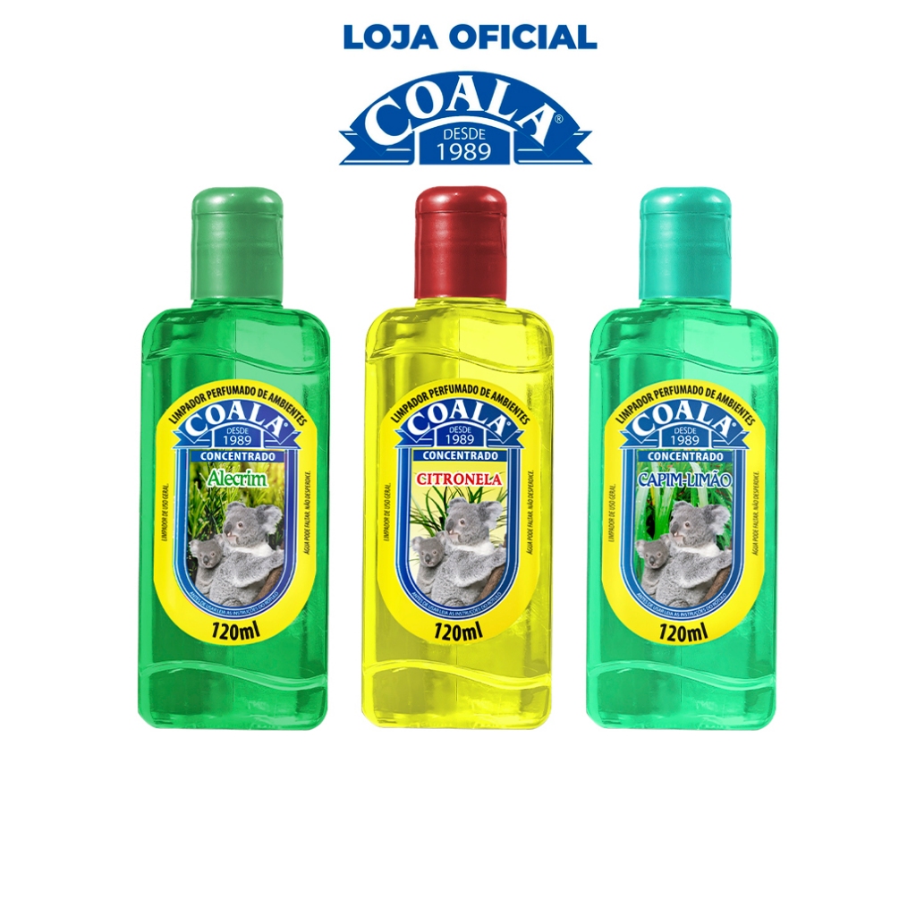 Coala Combo Limpadores 120 ml  Citronela, Capim limão, Alecrim