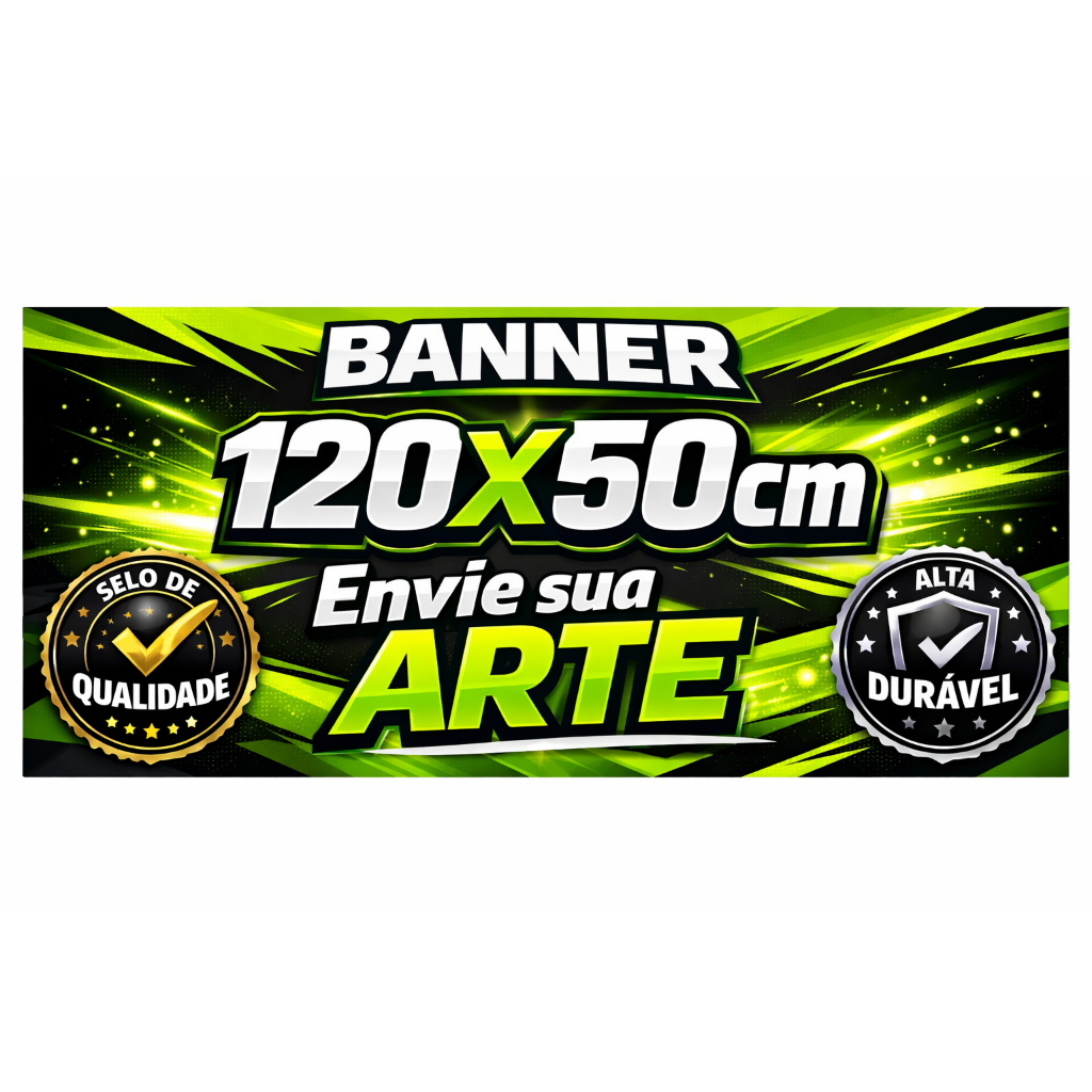 Banner ou lona com ilhós I Tamanho Premium: 120x50cm I Melhor opção do mercado
