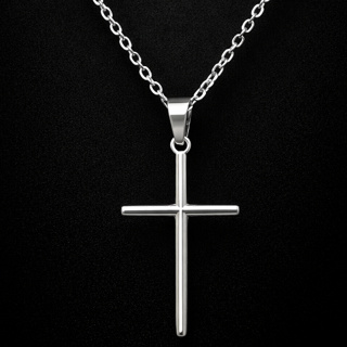 Colar Masculino Aço Inox Pingente Cruz Minimalista Corrente Cordão Crucifixo Prata Presente homem em Oferta na Shopee