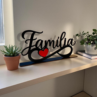 Placa Decorativa Familia MDF Coração Bancada Mesa Prateleira Enfeite Presente Casa Decoração em Oferta na Shopee