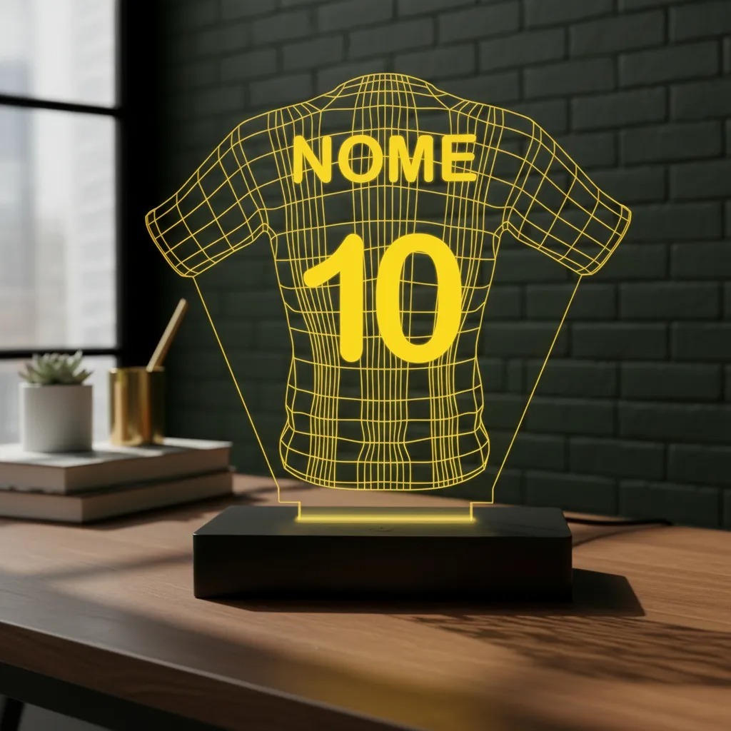 Luminária Led 3d | Camisa Time Futebol   2 Abajur