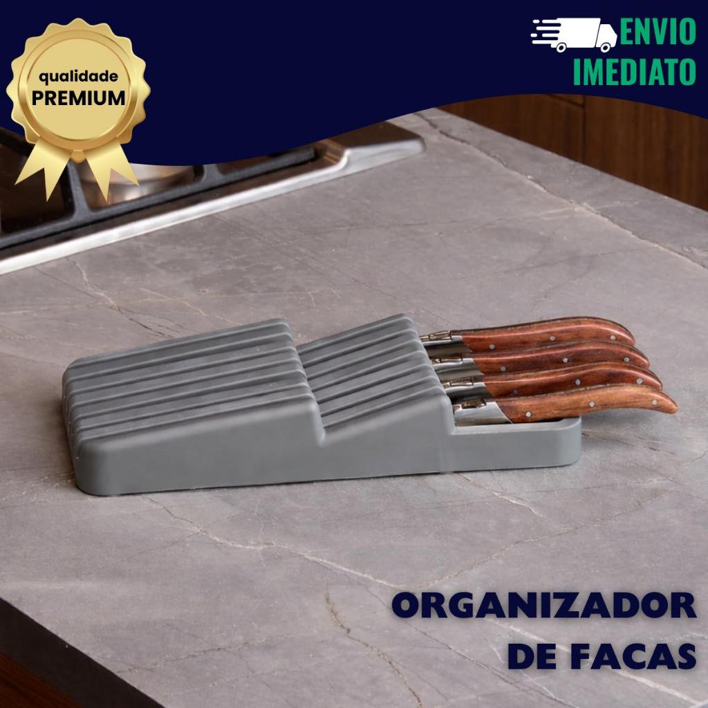 Organizador de Facas Lyor Separador Cozinha em Plástico Porta Faqueiro